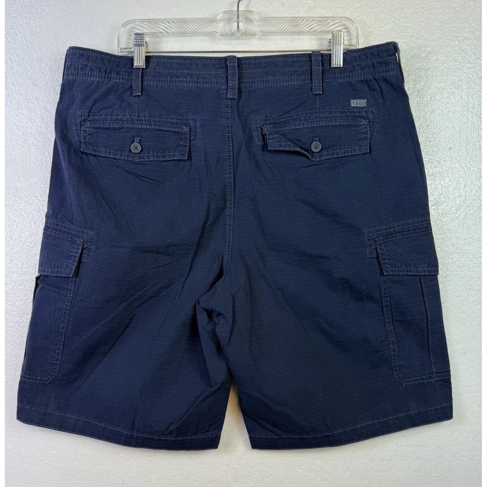 Izod Saltwater Cargo Shorts Men's 38 x 10.5 Blue Flex Stretch Fishing Outdoor - Picture 2 of 6